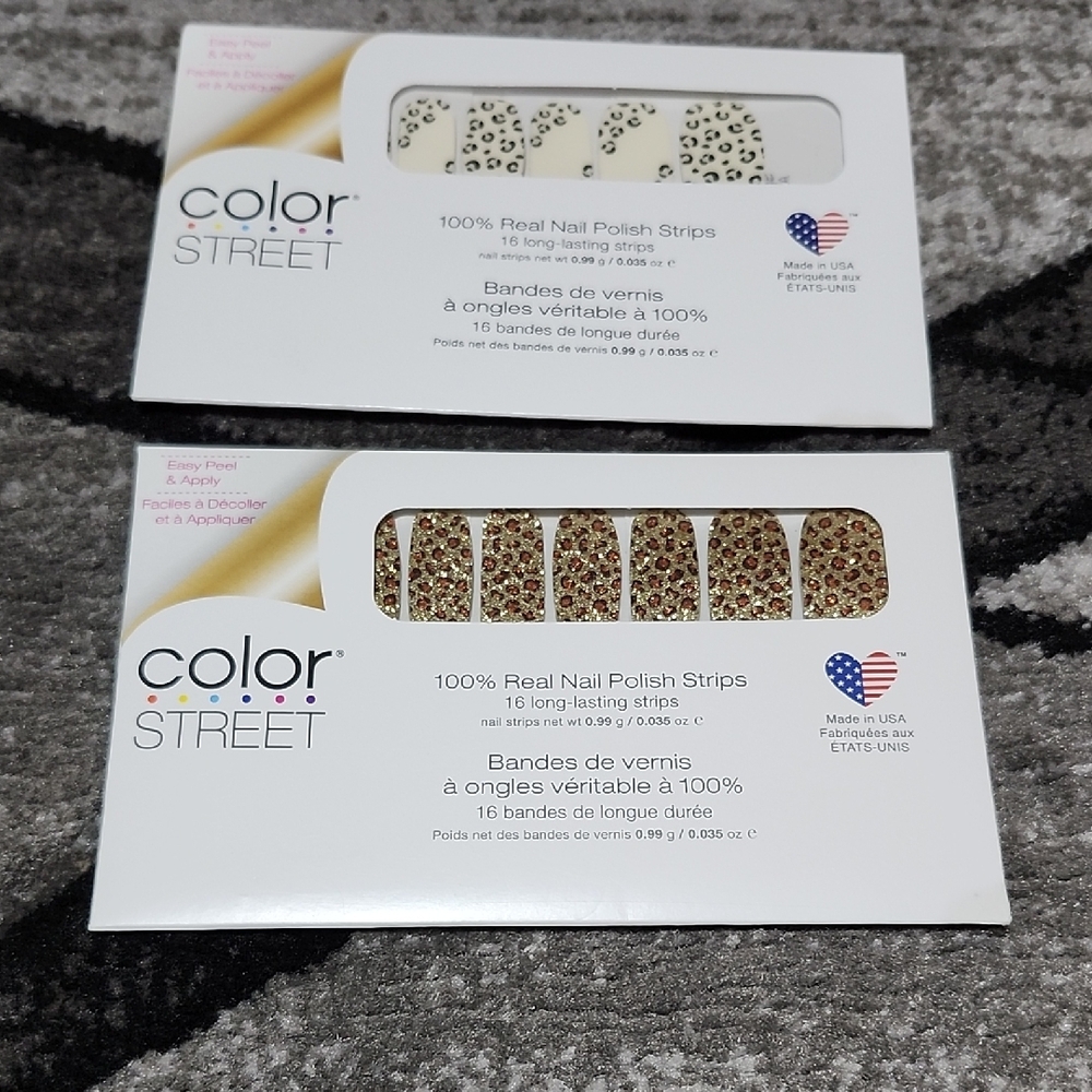 COLOR STREET RETIRED "SPOT ON" & SAFARI CHIC" NAIL STRIPS BUNDLE